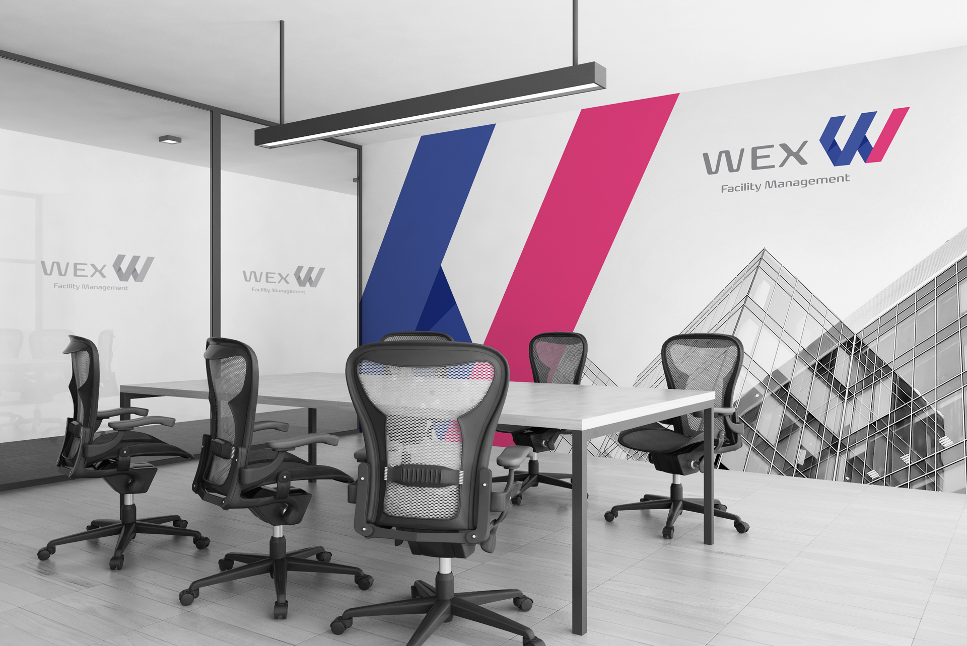 WEX Facility Management Room Wall Branding